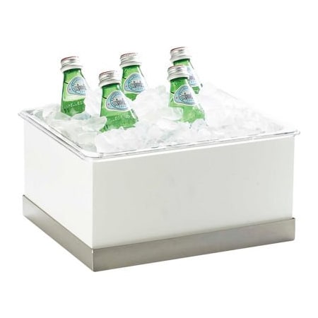 Cal-Mil Cal-Mil 3005-10-55 Luxe Ice Housing 10"W x 12-1/4"D x 6-1/2"H White and Stainless Steel 3005-10-55